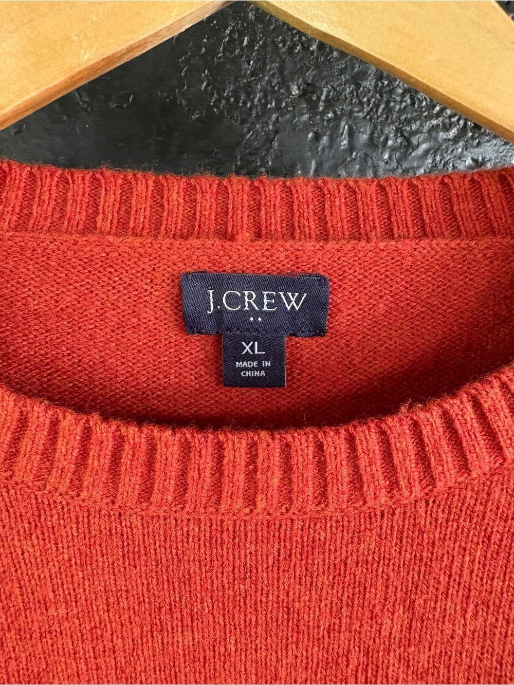 J. Crew Men's Crewneck Sweater in Rust Orange
